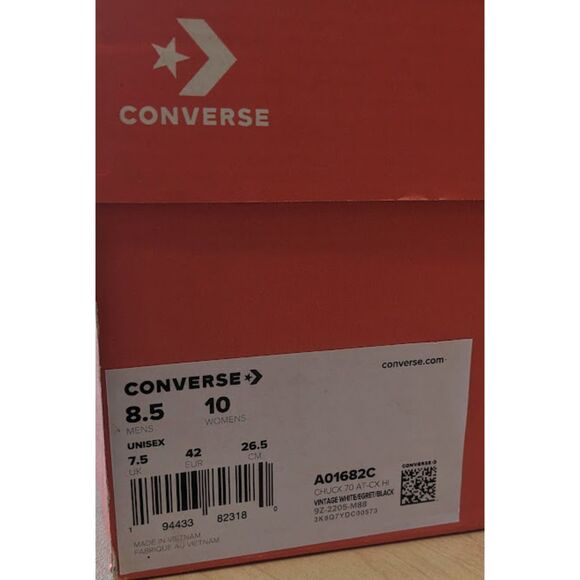 Converse Chuck 70 AT-CX Vintage White High Top Sneaker Boots M8.5 W10 NIB - Picture 12 of 15